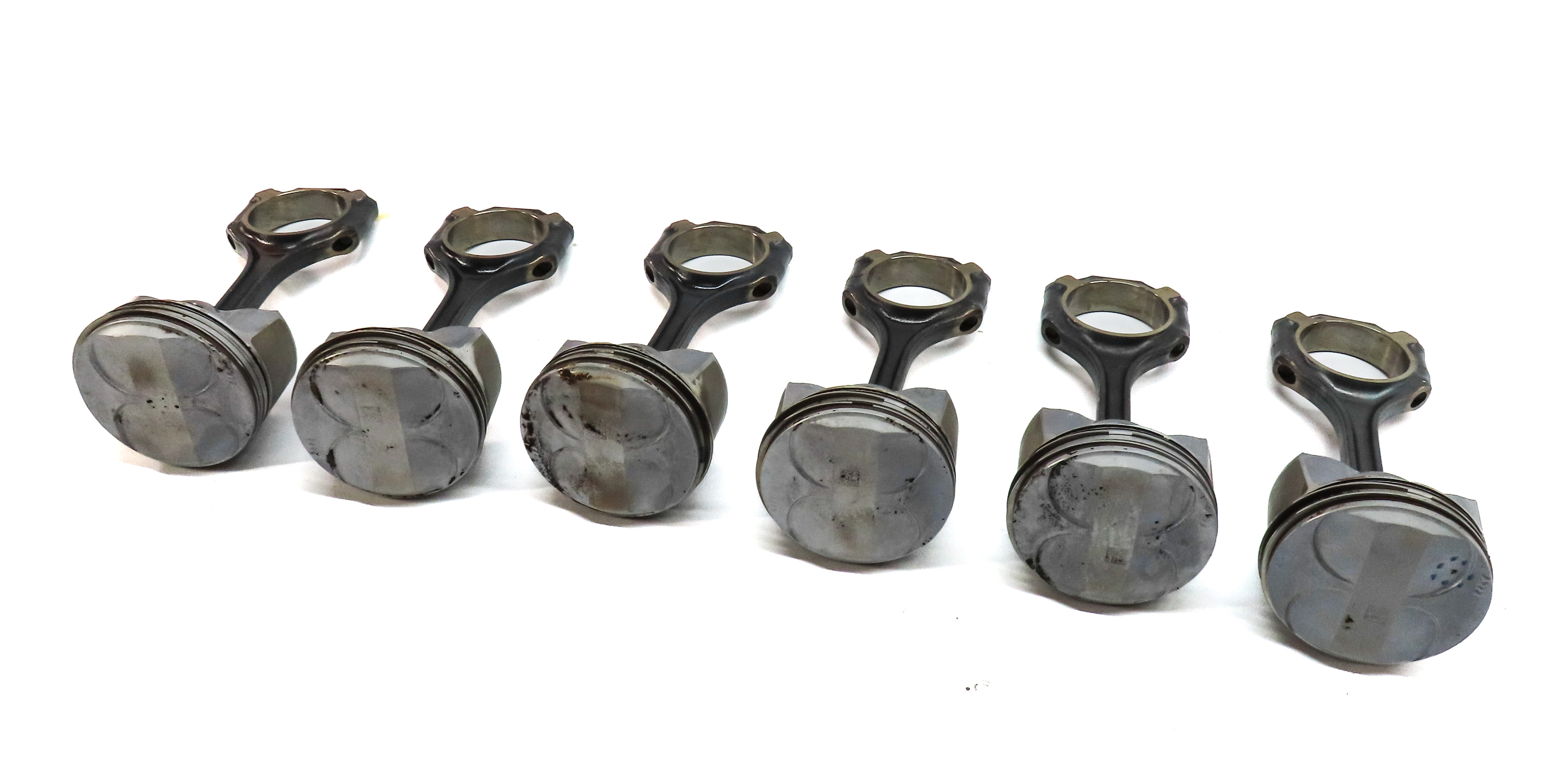 06-11 MERCEDES C SLK (W203 W204 R171) 3.0L ENGINE PISTON & CONNECTING ROD SET 6 — exact item pictured